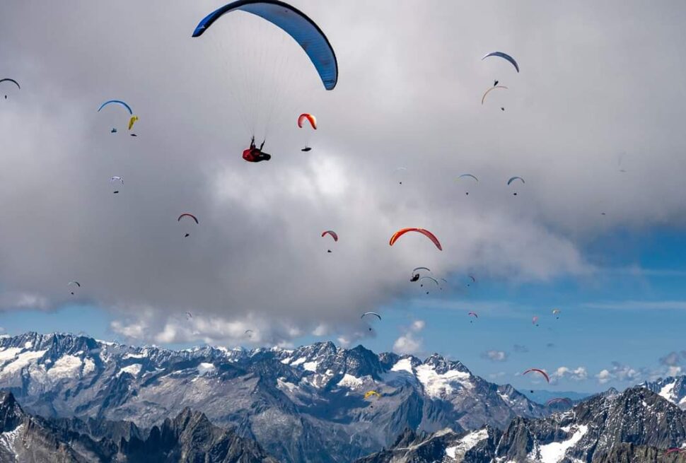 Paragliding in Bir Billing over Kangra Valley, Himachal Pradesh